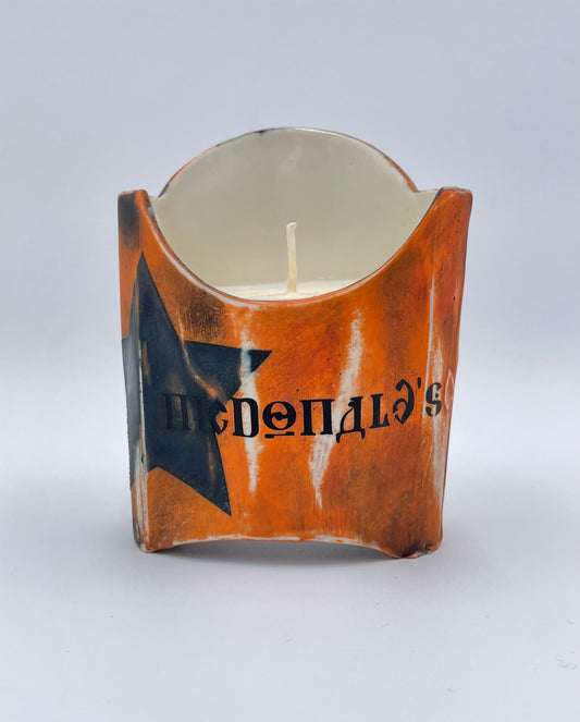 Porcelain French Fry Container Candles