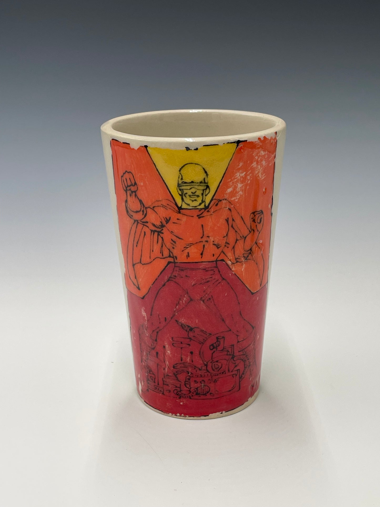 Stoneware Tumbler Featuring Mighty Men & Monsters