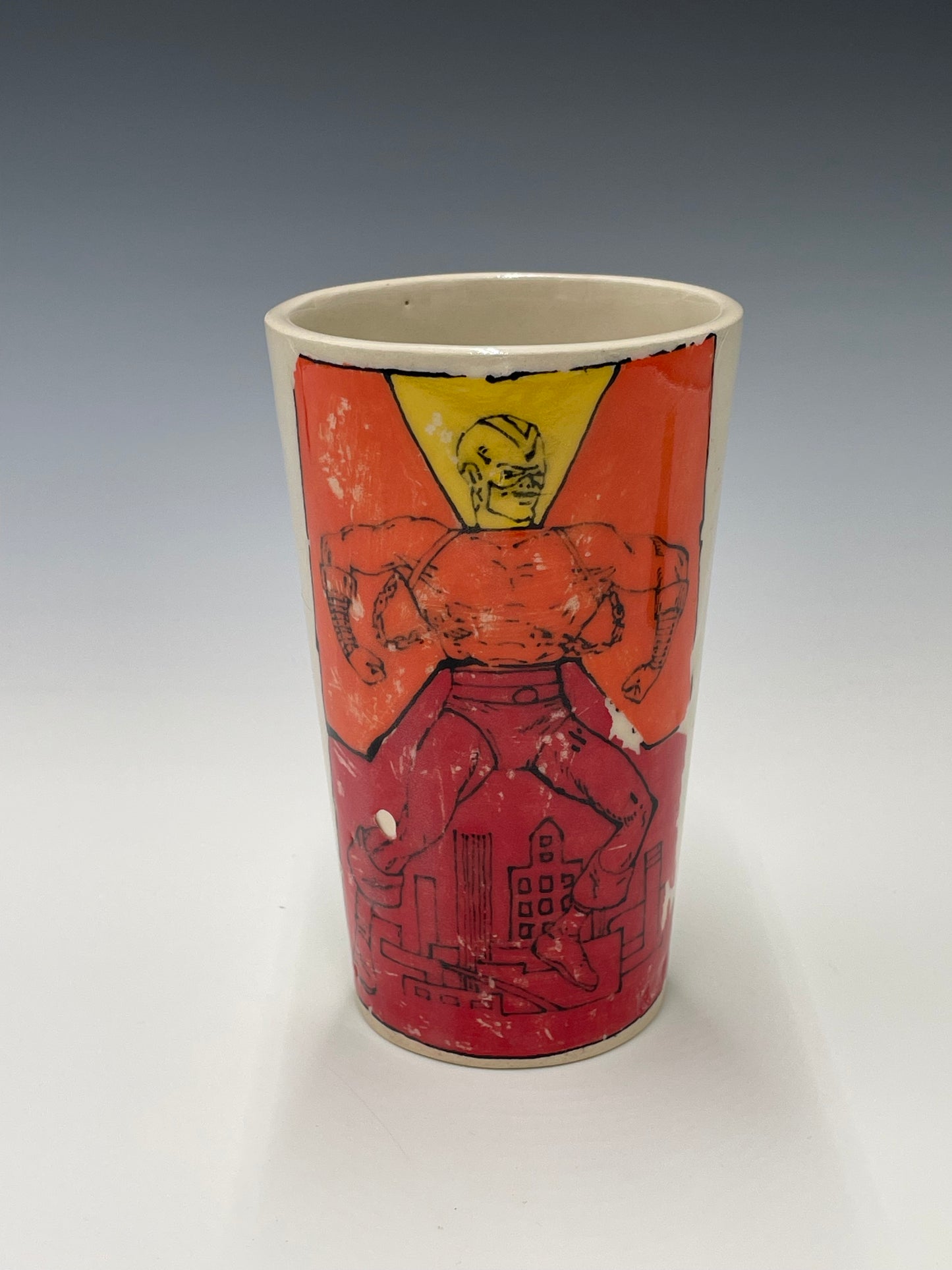 Stoneware Tumbler Featuring Mighty Men & Monsters