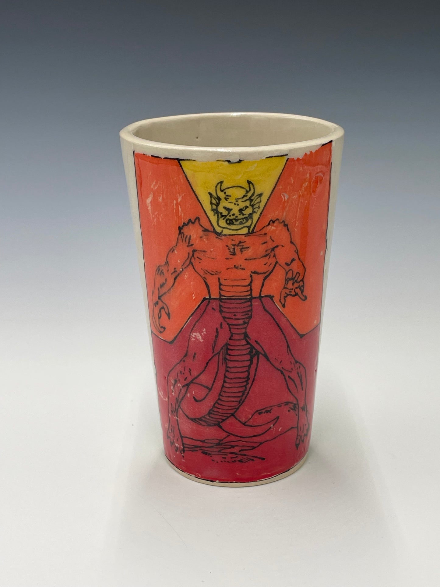 Stoneware Tumbler Featuring Mighty Men & Monsters