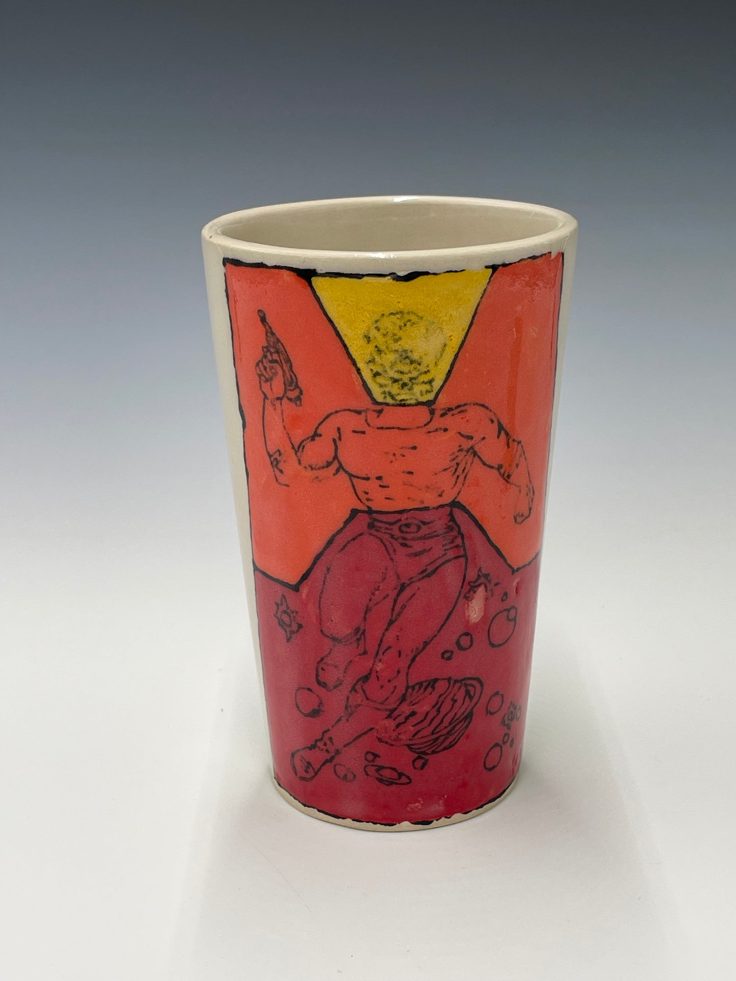 Stoneware Tumbler Featuring Mighty Men & Monsters