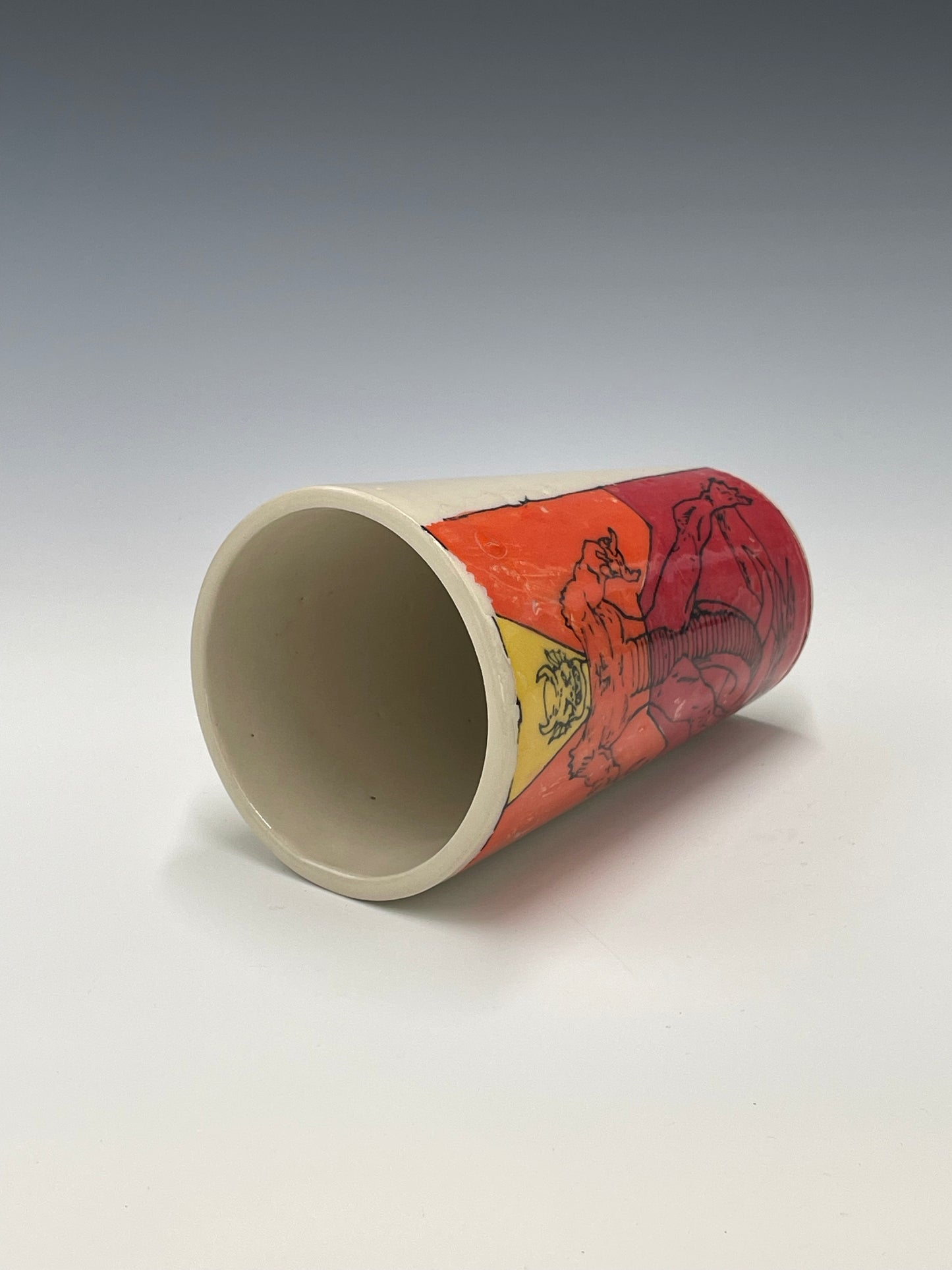 Stoneware Tumbler Featuring Mighty Men & Monsters